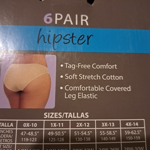 Secret Treasures women's size 4X hipster panties 6 pairs, new (464) - Picture 5 of 5